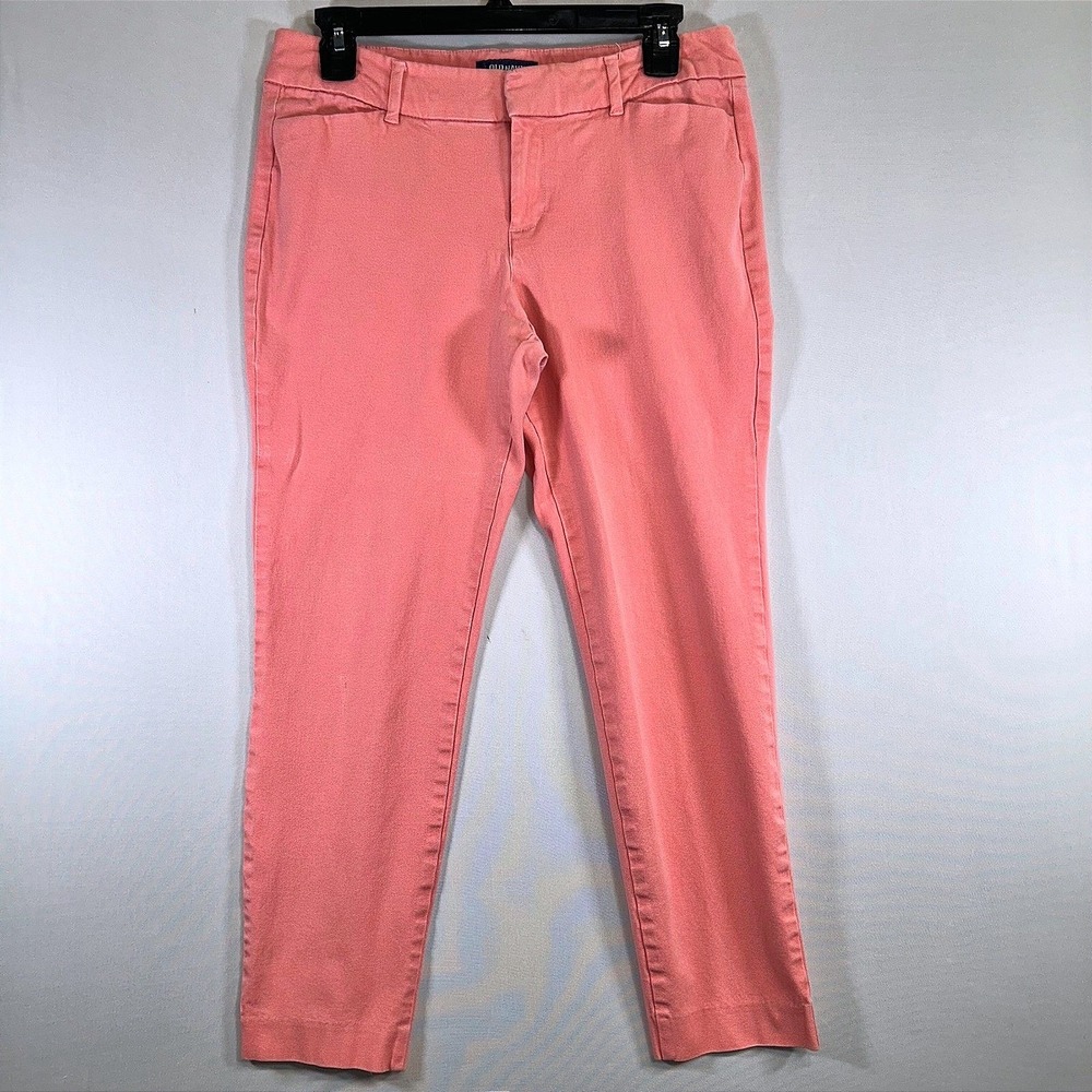 Old Navy Pixie Mid Rise Capri Pants Women Size 8 Salmon Business Casual Stretch